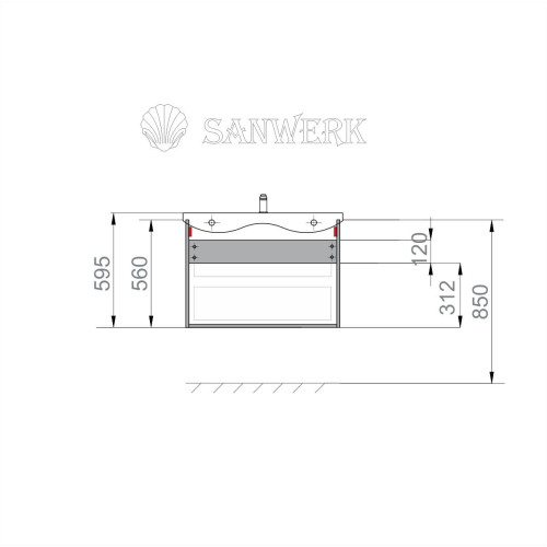 Тумба Sanwerk LIGA AIR 70 Мессина з умивальником QTAP MV0000861